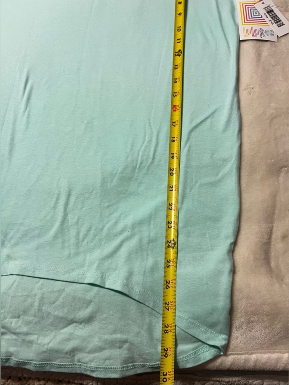 🆕 NWT LuLaRoe Mint Green Hi-Lo Tunic Top Women’s XXS - Picture 5 of 5